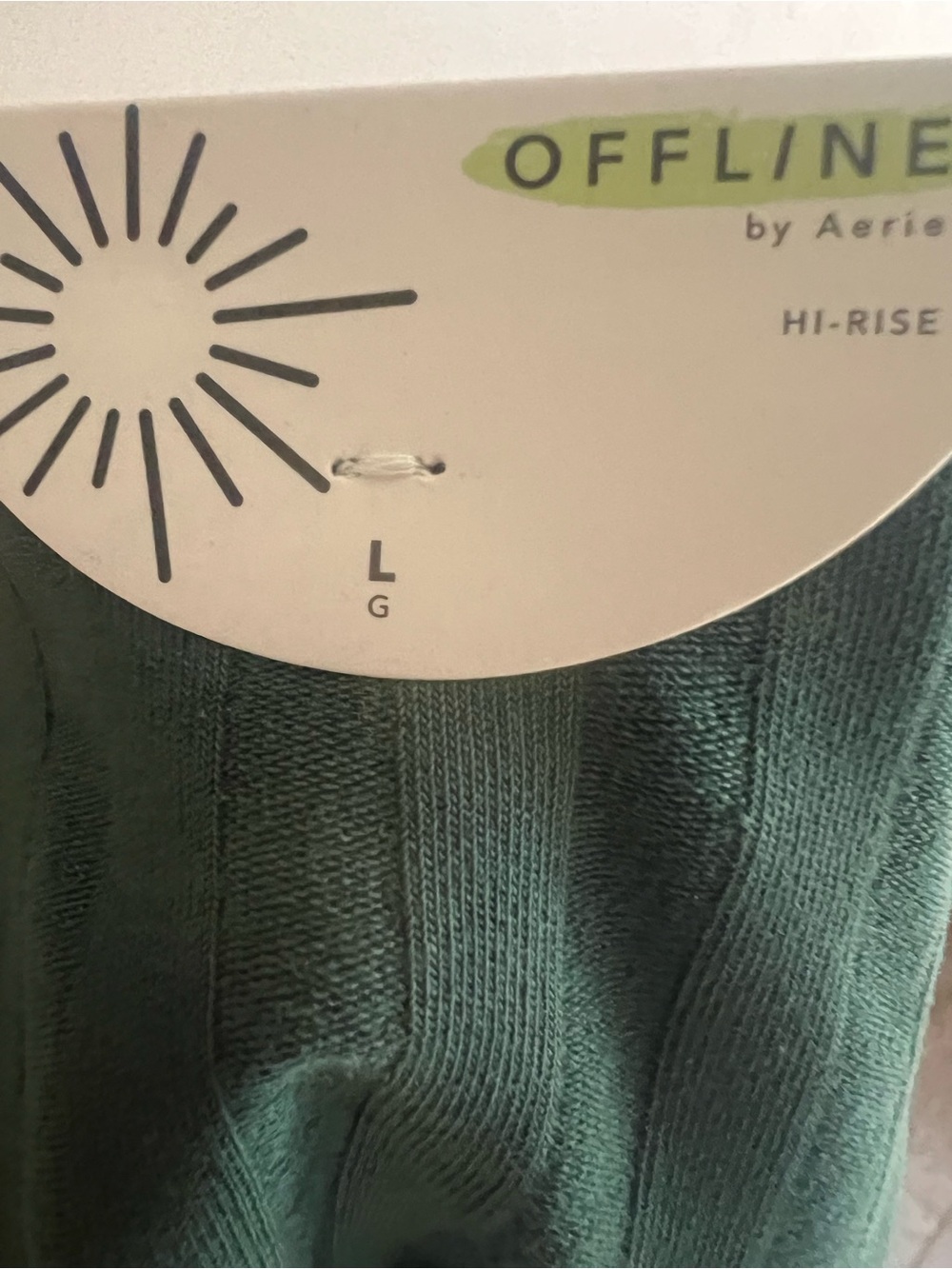 aerie Dark Green Ribbed High-Rise Bike Shorts - Picture 3 of 3